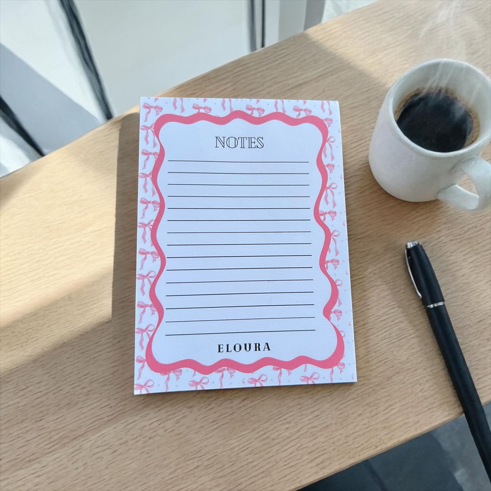 Blush Ribbon - Notepad