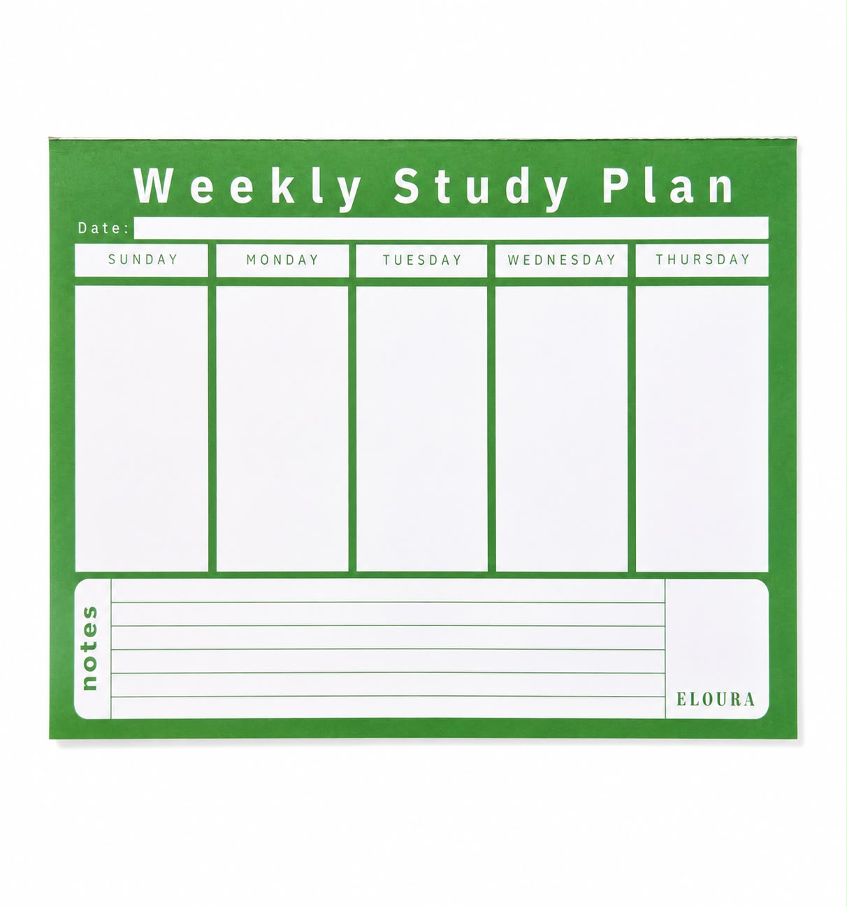 Weekly Study Plan - Notepad